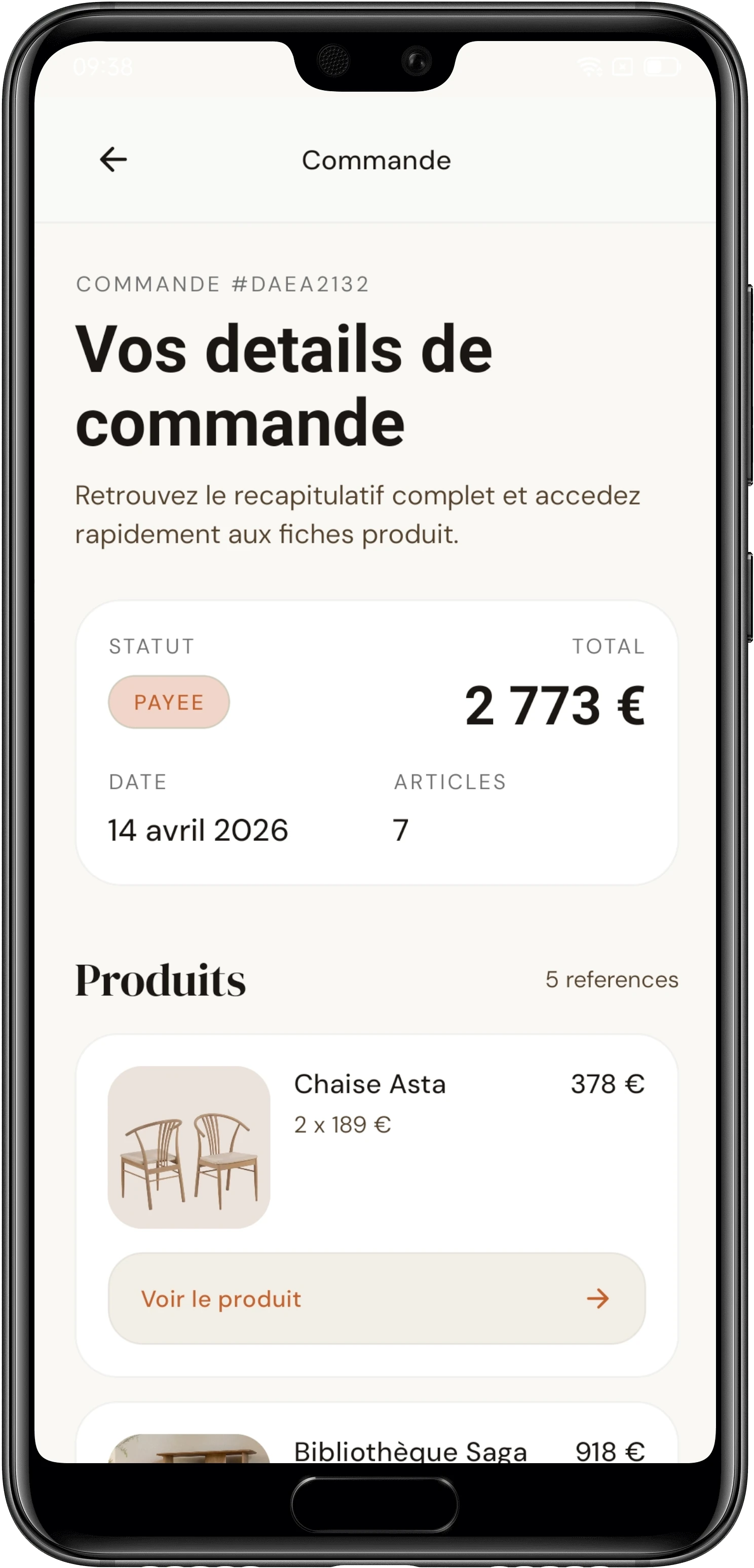 Détail commande