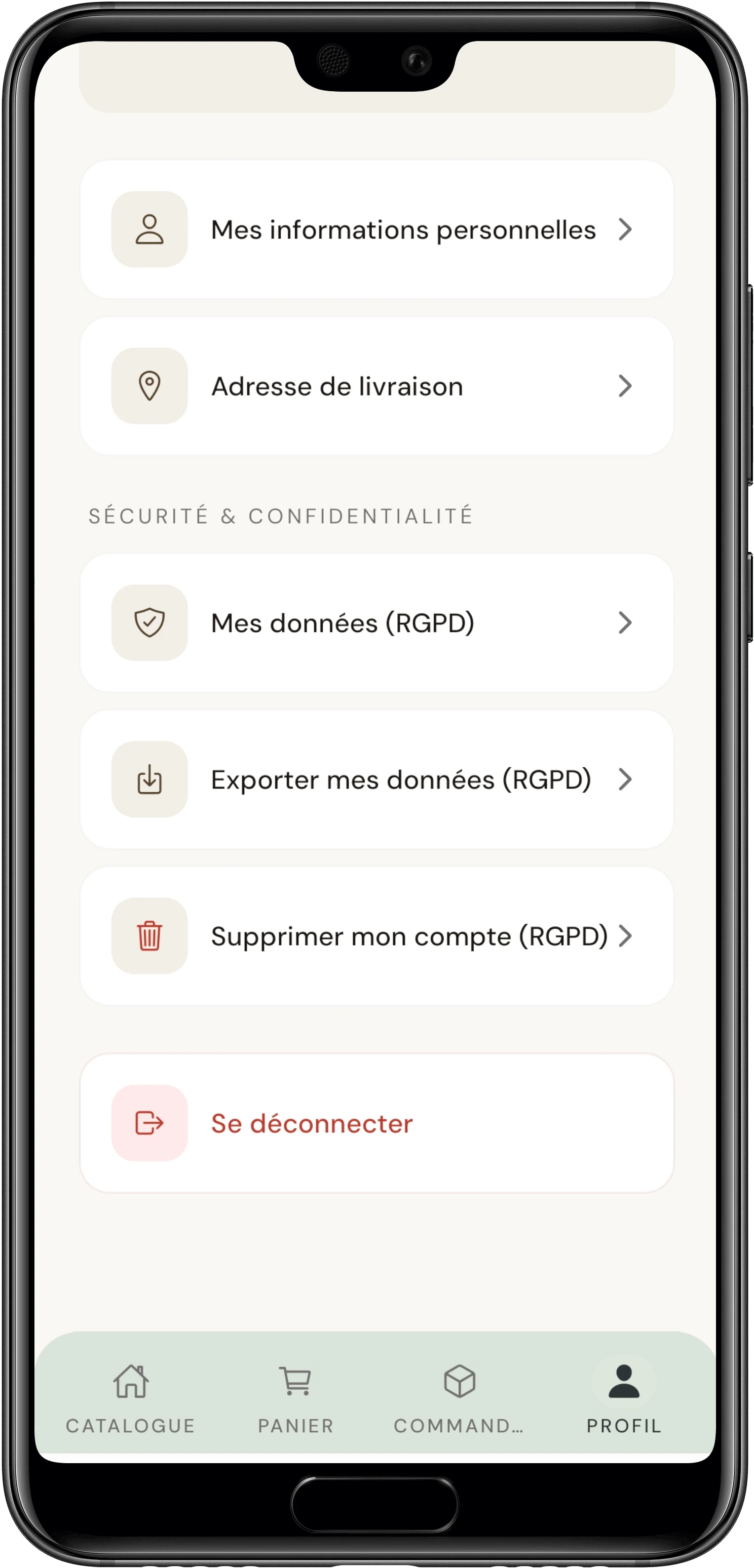 Profil utilisateur